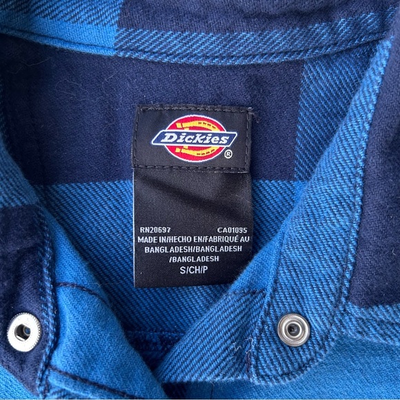 Dickies Unisex Blue Plaid Shirt - Picture 3 of 7
